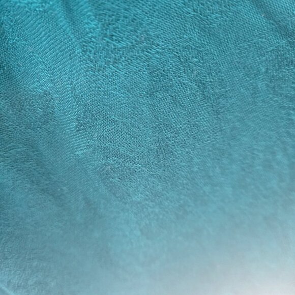 Time For Me Turquoise Brocade Kimono Boho Cardigan Fringe Size XL - Picture 7 of 12